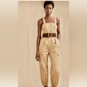NWT Banana Republic Cargo Jumpsuit Button Front size 4